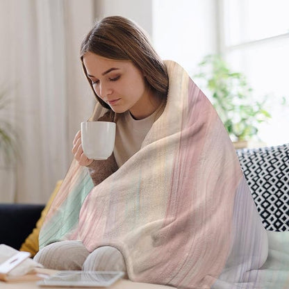 Fashion Gradient Blanket, Modern Abstract Art Colorful Pink Painting Strokes Pattern Soft Warm Cozy Plush Flannel Covers for Livingroom Bedroom Couch Chair Camping Travel Home Decor Tapestry 60x80in