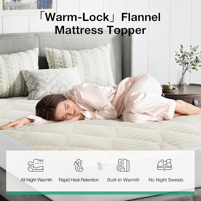 Novilla Soft Queen Mattress Topper, Plush Mattress Pad for Cold Sleepers, Electric Blanket Alternative with Deep Pocket Fits 8-21 Inch Mattress, Machine Washable