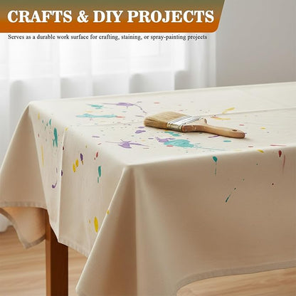 Canvas Drop Cloth by DDRS, Pack of 1 Reusable Paint Drop Cloth, 100% Recycled Cotton, All Purpose Painters Drop Cloth, Cotton Canvas Tarp Cover for Painter Furniture & Floor Protection (6x9 Feet)