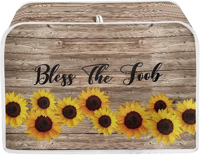 Sunflower 2 Slice Toaster Cover, Dustproof Bread Maker Oven Cover, Small Kitchen Appliance Protector, Anti-Fingerprints Kitchen Bread Machine Protection