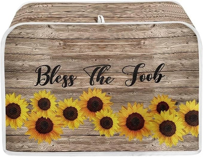 Sunflower 2 Slice Toaster Cover, Dustproof Bread Maker Oven Cover, Small Kitchen Appliance Protector, Anti-Fingerprints Kitchen Bread Machine Protection