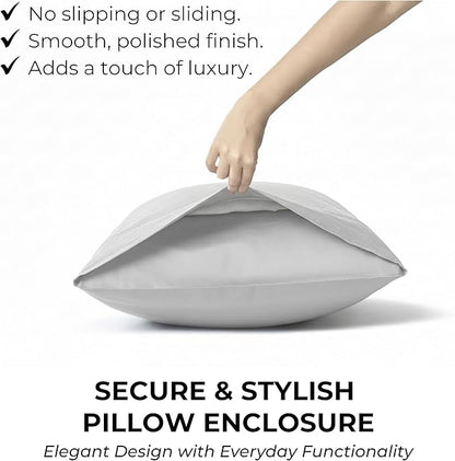 100% Natural Cotton Sheets Queen Size Bed Set | 500 TC Single-Ply Sateen Weave | Soft, Breathable, Hypoallergenic Solid 4-Piece Bedding with Deep Pocket Fitted, Flat, Pillowcase | Grey