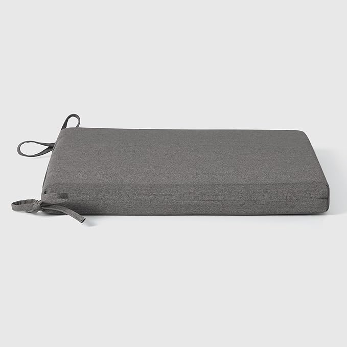 WestinTrends Solace Outdoor Patio Kitchen Dining Chair Square Seat Cushions Set of 4, 19 x 18, Grey