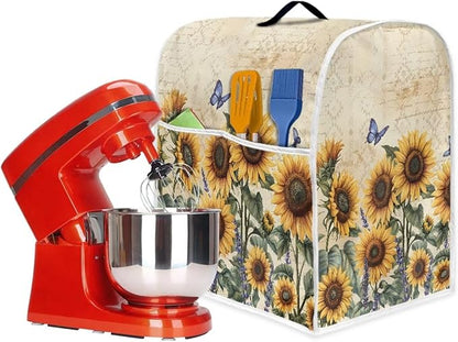 Sunflower Mixer Cover for Kitchen Aid 6-8 Qt Mixer, Yellow Small Appliance Dust Covers Universal for Air Fryers, Coffee Makers, Kitchen Decor Gift for Friends