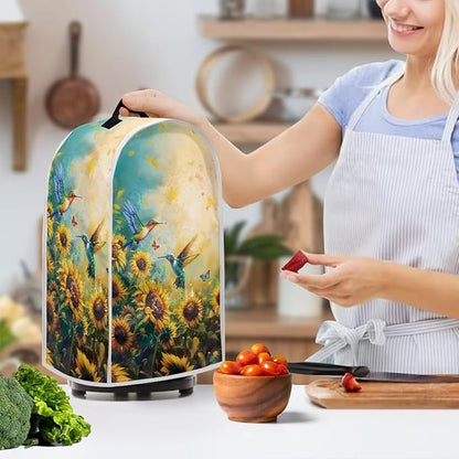 Blender Covers for Kitchen, Stand Mixer or Coffee Maker Appliance Dust Covers with Handle for Home Kitchen Decor, Sunflower Birds Print