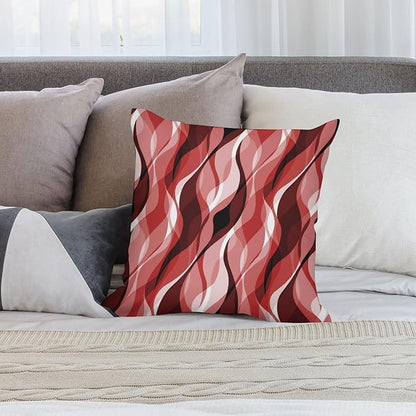 Red Throw Pillow Covers Modern Abstract Ombre Red Striped Decorations for Bedroom Living Room Farmhouse Sofa Pillows Bed Couch 18x18 Inch