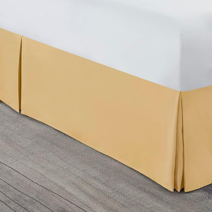 Nestl Gold Full Bed Skirt - Full Size Bed Skirt 14 Inch Drop - Brushed Microfiber Bed Skirts - Hotel Quality Pleated Bed Skirt - Shrinkage & Fade Resistant