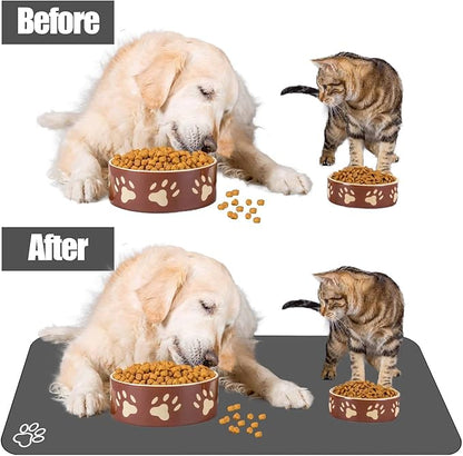Large Pet Feeding Mat, 36" x 24" Absorbent Quick Dry Dog Mat for Food and Water Bowl, Non Skid Cat Bowl Mat, No Stains Quick Dry for Pet Water Dispenser Pet Supplies for Messy Drinkers