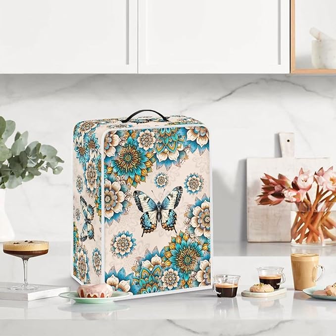 Mumeson Vintage Butterfly Flowers Coffee Maker Cover Blender Dust Pouch Kitchen Accessories Protection
