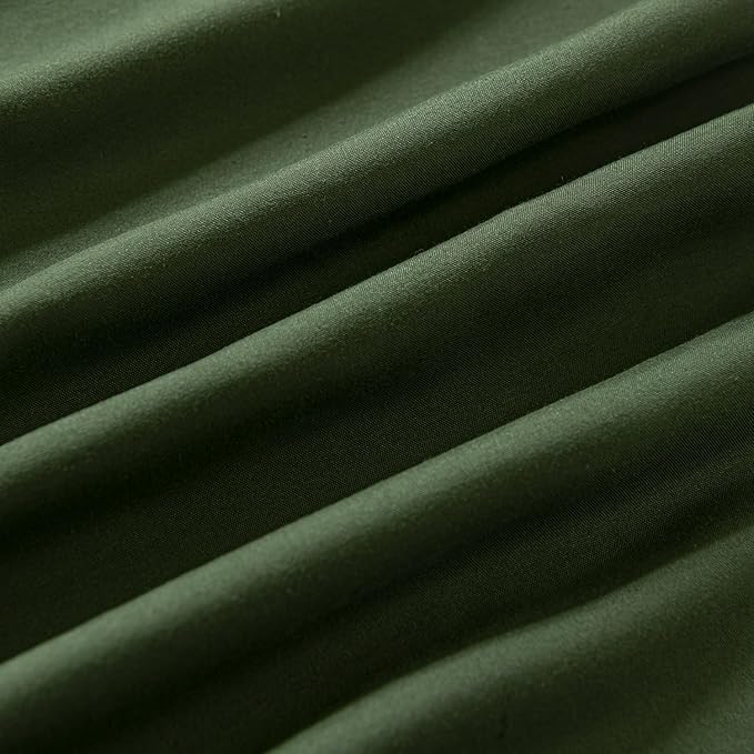 Bed Skirt Queen Size Ruffled Bed Skirt with Split Corners, 14 Inch Drop Dust Ruffle Bed Skirt with Platform, Green