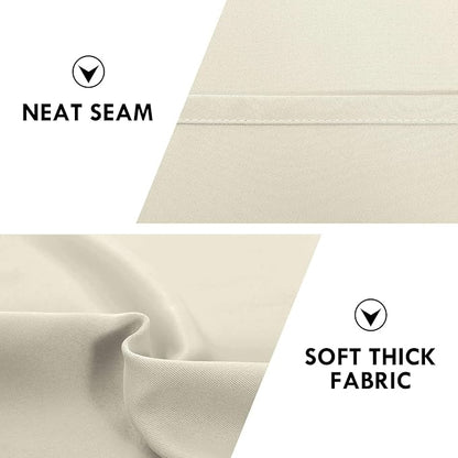 DWCN Blackout Curtains for Bedroom – Rod Pocket Thermal Insulated Noise Reducing Noise Reducing Drapes for Living Room, W 38 x L 54 Inch, 2 Panels, Light Beige