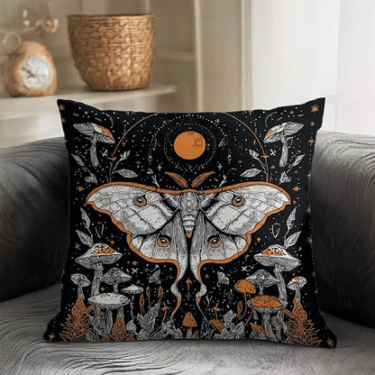 Vintage Floral Throw Pillow Covers, Vintage Flower Pattern Double Sided Cushion Cover, Indoor and Outdoor Home Art Decor Pillowcase for Sofa or Bedroom Decor 18x18inches (White Butterfly, 18x18inches)