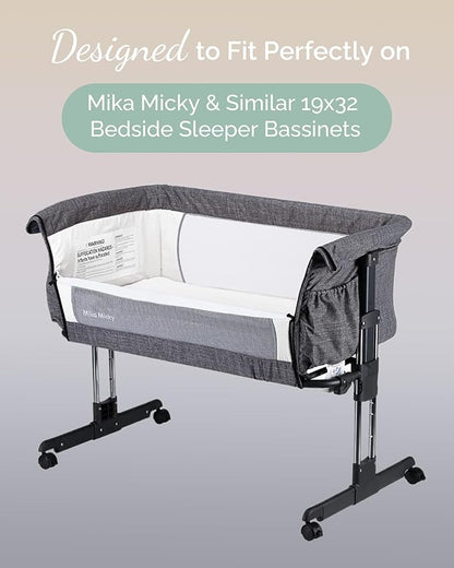 Bassinet Fitted Sheets Compatible with Mika Micky Bedside Sleeper Bassinet Mattress Pad - Buttery Soft, Premium Stretchy Jersey Knit Sheets - Pale Pink + Lavendar + Cloud, 3 Pack