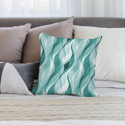 Teal Throw Pillow Covers Abstract Turquoise and Grey Striped Decorations for Bedroom Living Room Farmhouse Sofa Pillows Bed Couch 22x22 Inch