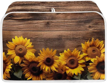 Sunflower 2 Slice Wide Slot Appliance Cover - Universal Bread Maker & Toaster Accessory, Washable
