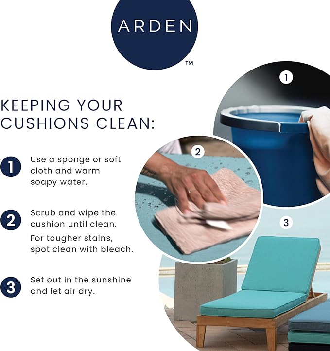 Arden Outdoor Deep Seat Cushion Set, 24 in x 24 in, Weather-Proof, Rain-Proof, Fade Resistant Patio Cushion for Chair, Sofa, and Couch Simone Blue Tropical