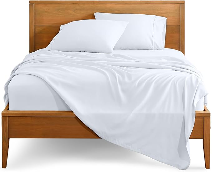 Bare Home Split King Sheet Set - 1800 Ultra-Soft Split Sheets - Double Brushed - Deep Pockets - Easy Fit - 5 Piece Set - Bed Sheets & Pillowcases (Split King, White)
