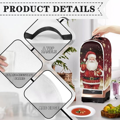 Santa Claus Blender Cover for Kitchen Resistance Food Processor Dust Cover with Handle Easy Clean Coffee Machine Dust Protector Covers for Kitchen Countertop Christmas Decor
