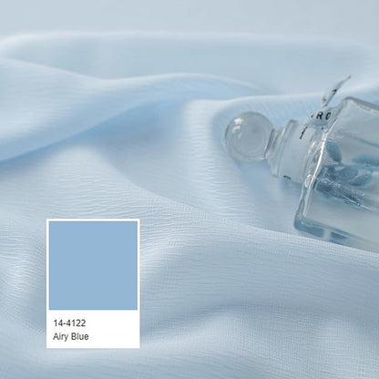 Light Blue Sheer Pleated Curtains 84 Inch Length for Kids Room Soft Touch Airy Breathable Tree Branch Textured Light Filter Pinch Pleat Drapes with Ajustable Hooks, Sky Blue, 42"W x 84"L, 2 Panels