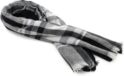 American Trends Women's Cozy Warm Winter Fall Blanket Scarf Stylish Soft Chunky Checked Giant Scarves Shawls