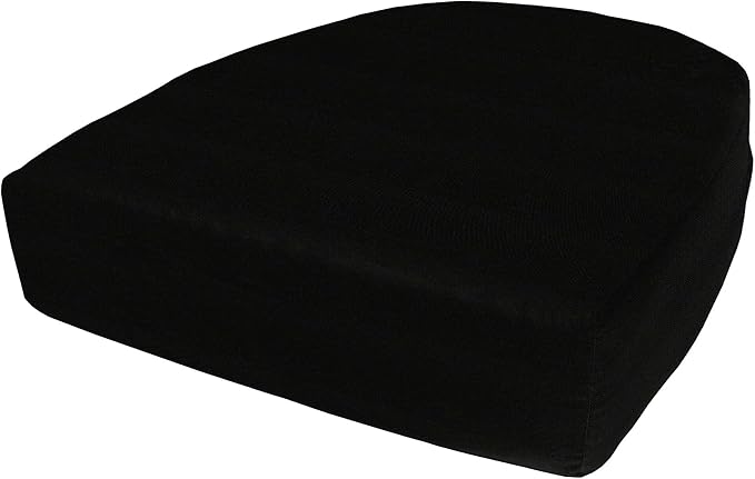 Cushion Source Rounded Back Seat Cushion, 19.5" x 20" x 5" deep Indoor and Outdoor Durable seat Cushion Made with Fade Resistant Sunbrella Fabric, Hidden Zipper, Sunbrella Black