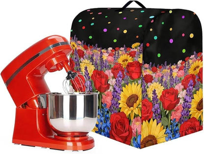 Stand Mixer Covers Compatible with 4.5-5 Quart Colorful Flowers Kitchen Aid Mixer Fit All Tilt Head Bowl Lift Models Easy Clean Mixer Covers