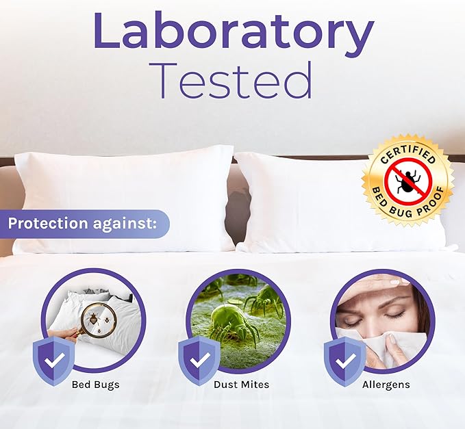 6 Gauge Vinyl Bed Bug Mattress Cover/Box Spring Cover by Hygea Natural- 100% Waterproof Encasement- Perfect for Bed wetting (Full XL)