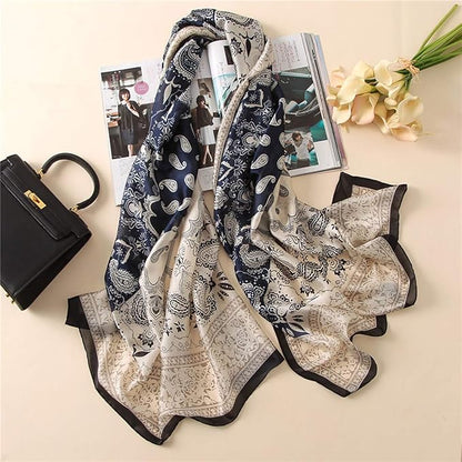 Fashion Scarves Scarf 100% Silk Feeling Scarf Silk Like Scarves Long Lightweight Sunscreen Shawls for Women