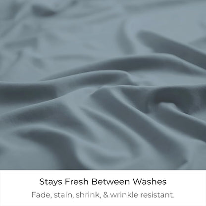 Mellanni Bed Skirt Twin XL Size - Bed Skirting - 15-Inch Tailored Drop Pleated Dust Ruffle - Hotel Luxury Bedding - Wrinkle, Fade, Stain Resistant - 1 Bedskirt (Twin XL, Blue Hydrangea)