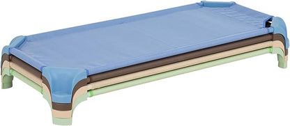 Sprogs Heavy-Duty Stackable Standard Size 52"L Daycare Cots for Kids and Toddlers, Stacking Preschool Classroom Kids Cots for Sleeping, Resting, Naptime, Pack of 16, Natural Colors