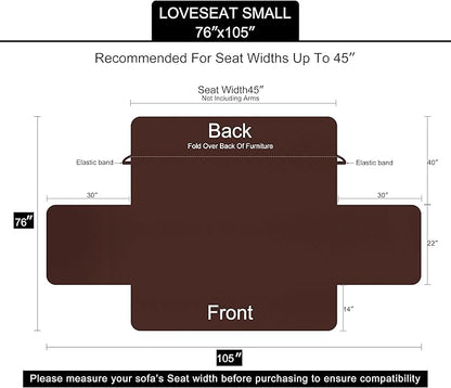 U-NICE HOME Loveseat Sofa Cover Reversible Couch Covers for 2 Cushion Couch for Dogs Furniture Protector Cover with Elastic Straps Water Resistant(Loveseat Small, Coffee/Beige)