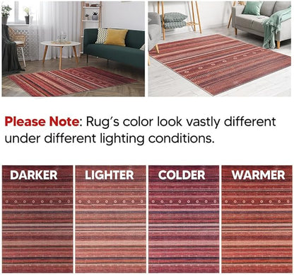 Keen Home Design 4x6 Rug - Machine Washable Area Rug with Non-Slip Backing, Ideal for Living Room, Dining Room, Bedroom - Vintage, Easy Clean, Durable, Low Pile Rug - (4' x 6')