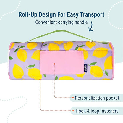 Wildkin 43-inch Kids Nap Mat – Soft Microfiber Toddler Sleeping Mat with Pillow
