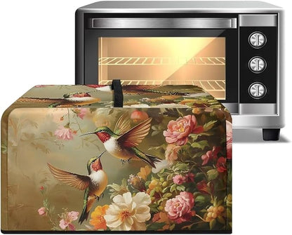 Microwave Oven Dust Cover, Hummingbird Polyester Waterproof Microwave Dust Cover Oil Proof Microwaves Ovens Covers Decorative Kitchen Appliance Covers for Air Fryer Toaster
