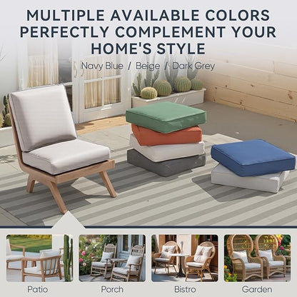 10-Piece Outdoor Patio Cushion Set - Fade & Water Resistant with Removable Olefin Cover, 22x24x4 Inch Memory Foam Cushions for Wicker Sectional Sofa – Beige/Regular