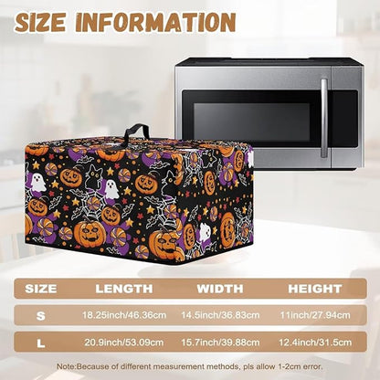 Microwave Oven Grill Cover, Halloween Pumpkin Waterproof Heat-Resistant Anti-Scratch Protective Cover Case for Countertop Microwave Oven Stylish Microwaves Ovens Covers
