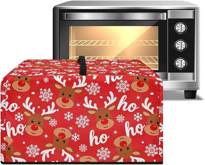 Microwave Ovens Dust Cover, Christmas Elk Heat-Resistant Waterproof Polyester Oven Protection Case for Microwave Oven Smart Oven Toaster Stainless Steel Oven