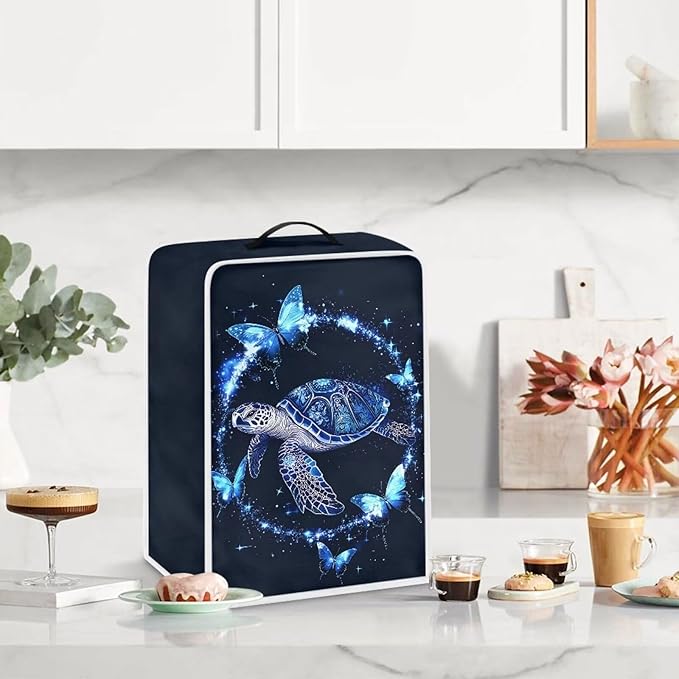 Mumeson Sea Turtle Butterfly Coffee Maker Cover,Home Kitchen Appliance Protector Cover Stain Dust Resistant Supplies Protect Cover with Handle Stand Blender Mixer Dust Covers