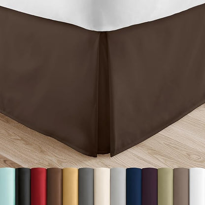 Linen Market Bed Skirt - Ultra Soft Microfiber - Easy Fit with 14 Inch Tailored Drop - Hotel Quality, Shrinkage & Fade Resistant - Bed Cover - Twin XL Bed Skirts - Bedroom Décor - (Twin XL, Chocolate)