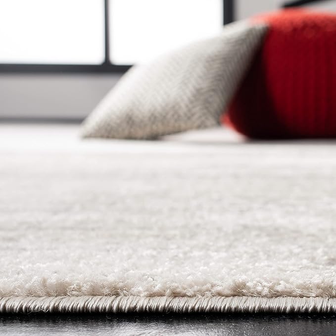 SAFAVIEH Adirondack Collection Area Rug - 4' Square, Ivory & Silver, Modern Ombre Design, Non Shedding & Easy to Clean, Ideal for Living Room, Bedroom, Office, Dining Space (ADR113B)
