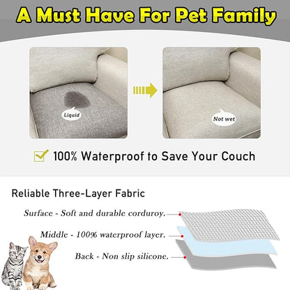 Couch Arm Covers, Waterproof Armrest Cover for Sofa, Armchair, Loveseat, Non-Slip Recliner Arm Cover, Sofa Arm Covers, Headrest Covers, Arm Chair Covers Set of 2 (Taupe, 24"×20")
