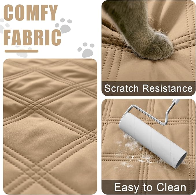 Smiry Waterproof Dog Bed Cover Blanket 40x80, Soft Reversible Pet Blanket, Washable Leakproof Cats Dogs Couch Cover for Sofa, Couch, Furniture, Lattice, Camel/Camel