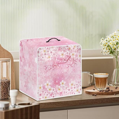 Mumeson Cherry Blossom Coffee Maker Cover, Universal Waterproof and Dustproof Pouch with Dual Handle for Home, Garage, Office