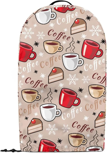 Coffee Pattern Blender Dust Cover with Drawstring, Stand Mixer or Coffee Maker Appliance Covers, Anti Fingerprint Polyester Dust Proof Stain Resistant Blender Cover for Kitchen