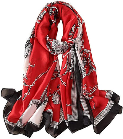 Fashion Scarves Scarf 100% Silk Feeling Scarf Silk Like Scarves Long Lightweight Sunscreen Shawls for Women