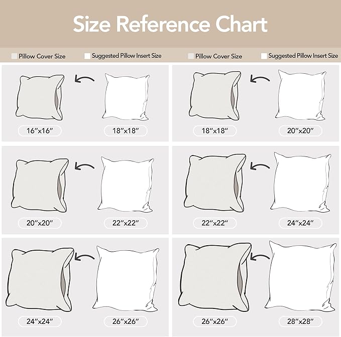 Deconovo Textural Faux Linen Throw Cushion Case Pillow Cover with Invisible Zipper for Couch 18 x 18 Inch Light Flax Set of 4 No Pillow Insert