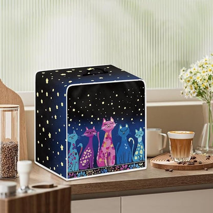Coffee Maker Cover Dust Cover, Art Washable Dustproof Mixer Protector with Top Handle, Foldable