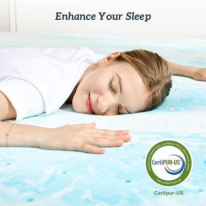 Mattress Topper Twin XL, 3 Inch Thick Memory Foam Gel Infused Cooling Toppers Pad for Twin XL Size Bed, Sleeper Sofa, RV, Camper, CertiPUR US Certified, Ventilated and Breathable