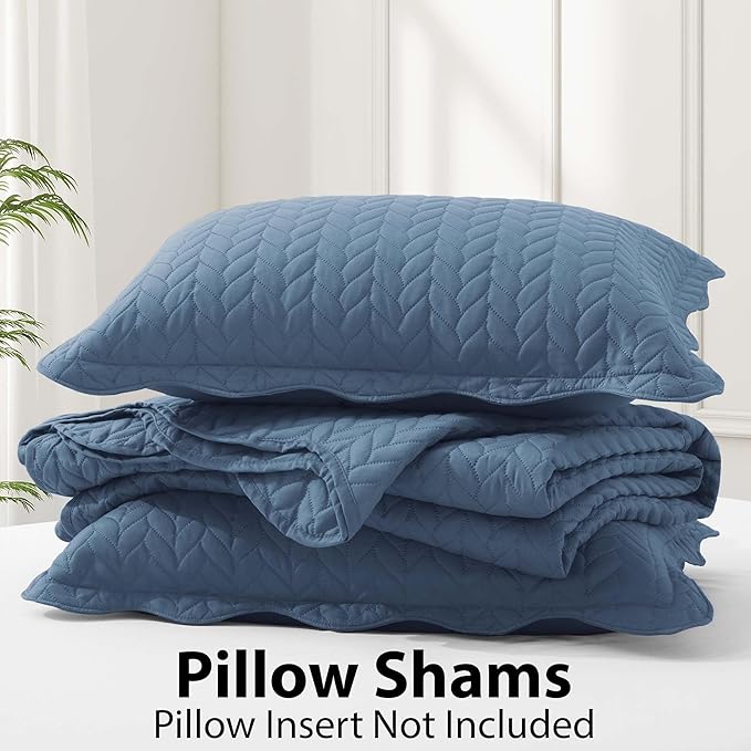 IR Imperial Rooms 8 Pack California King Quilt Bedding Set (118"x106") - Bulk Wholesale for Hotels, Guest Bedroom & Airbnbs - Lightweight Microfiber Reversible Embossed Quilts Bedspread (Light Blue)