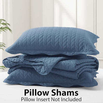 IR Imperial Rooms 8 Pack California King Quilt Bedding Set (118"x106") - Bulk Wholesale for Hotels, Guest Bedroom & Airbnbs - Lightweight Microfiber Reversible Embossed Quilts Bedspread (Light Blue)